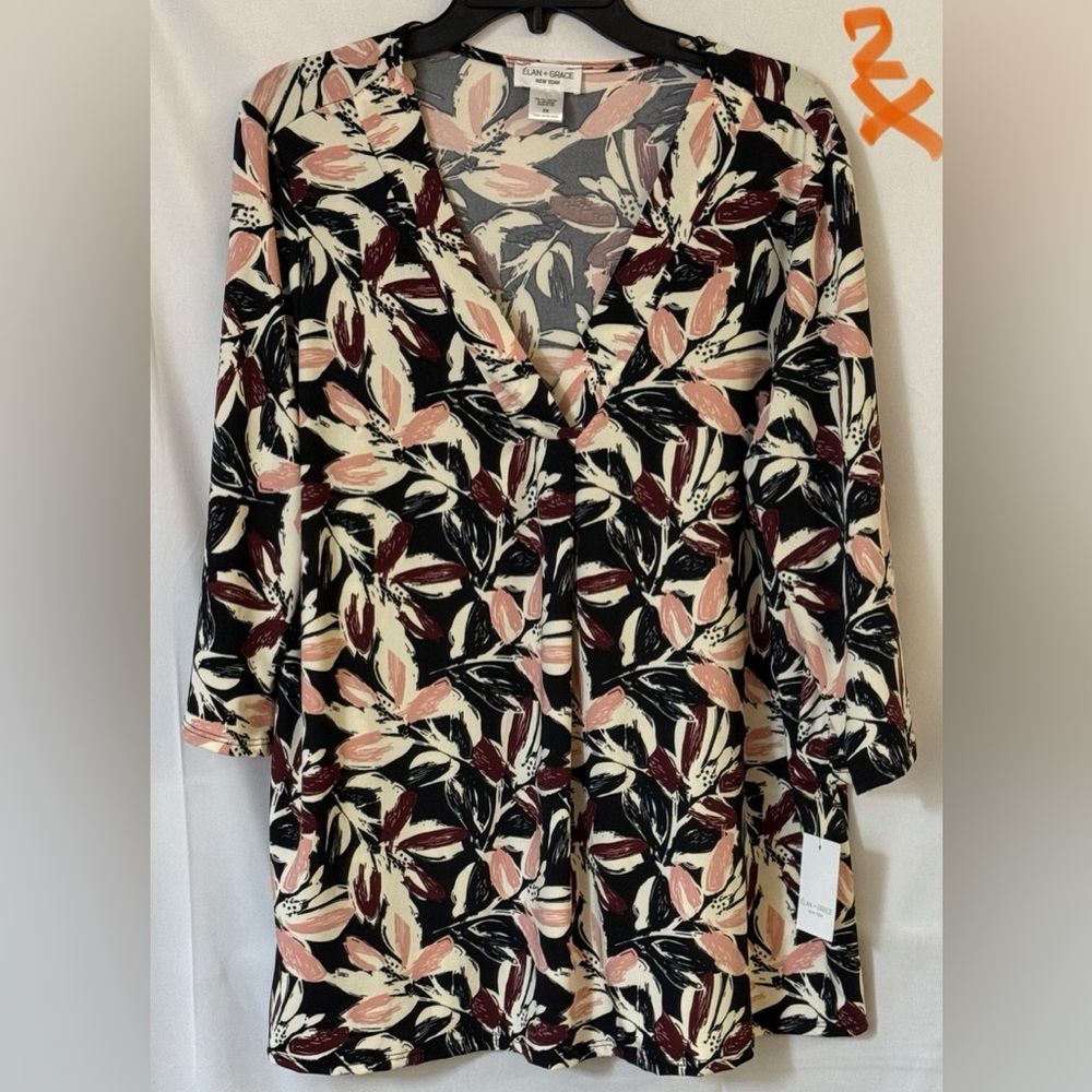 Elegant Floral V-Neck Blouse